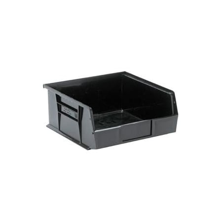 Quantum Storage Systems Hang & Stack Storage Bin, Polypropylene, Black, 5 in H, 11 in W, 6 PK QUS235CO